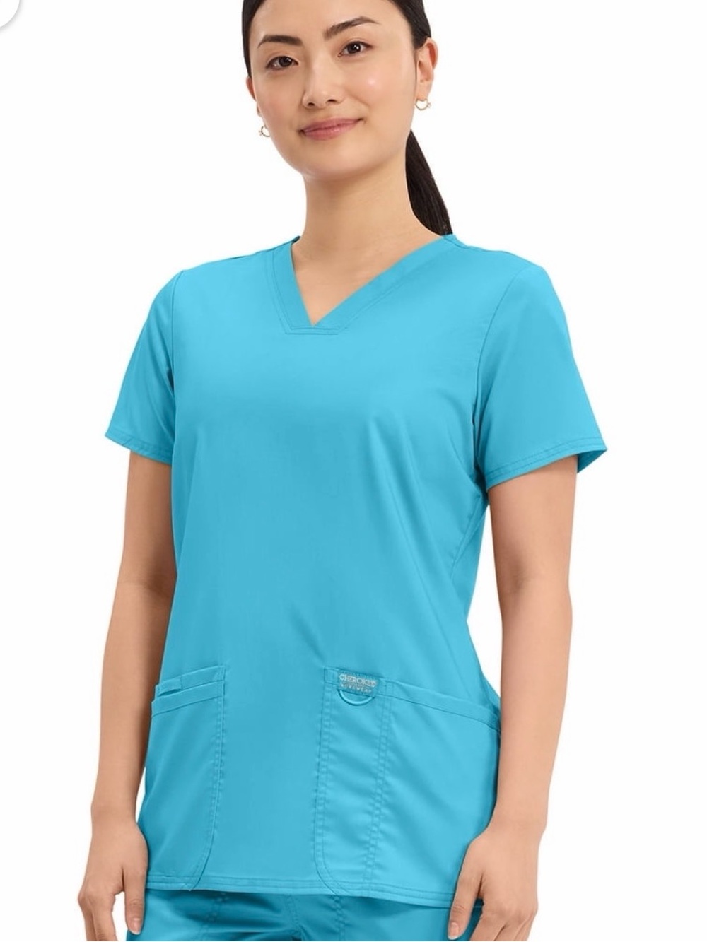 NWOT Cherokee Women’s V-Neck Scrub Top in Aqua